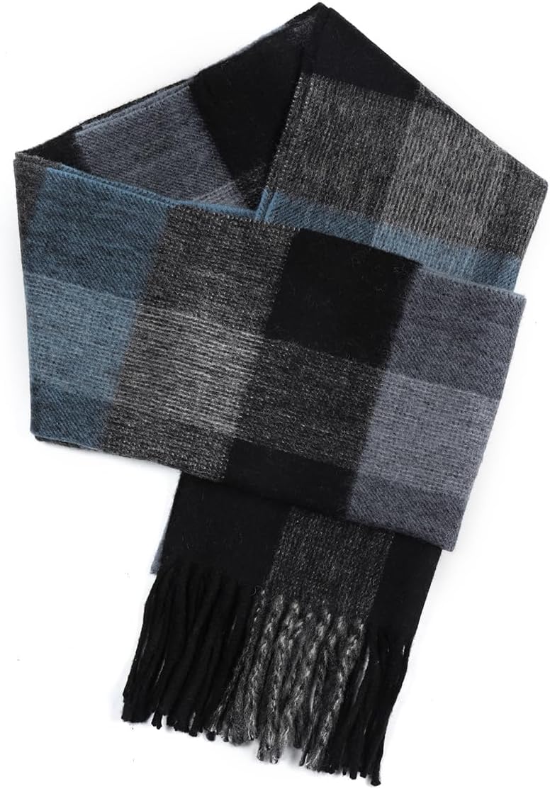 SKNSOFT Winter Wool Plaid Scarf for Men,Women Fashion Tartan Wrap Checkered Scarves - Image 1